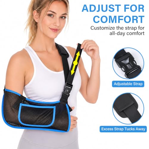 Image of Mesh Shower Arm Sling Shoulder Immobilizer for Shoulder Surgery Recovery