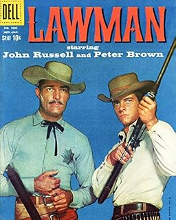 Generic John Russell and Peter Brown in Lawman comic book art 12x18 inch Poster, Medium, Black