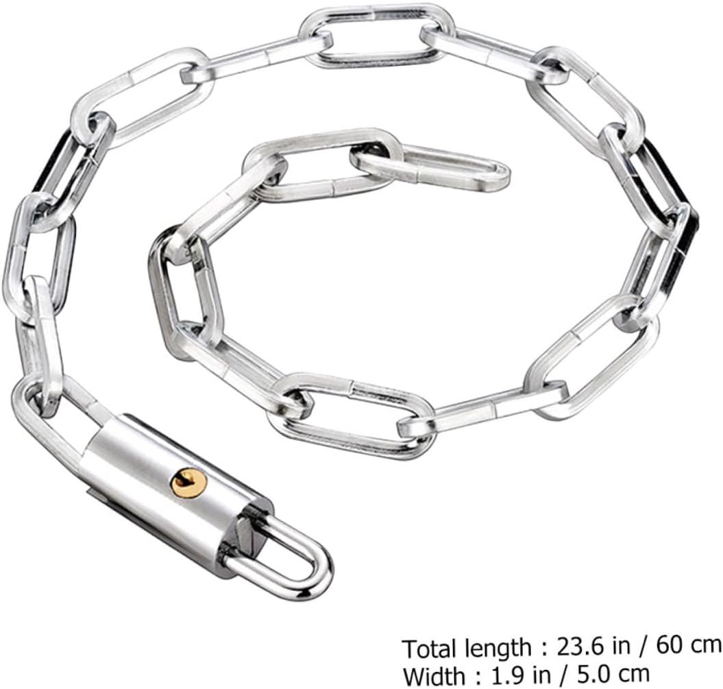 Beavorty Bike Chain Security Lock 60cm Cut Proof Steel Chain Lock for Bicycle Motorcycle and Electric Bike Outdoor Anti-Theft Use