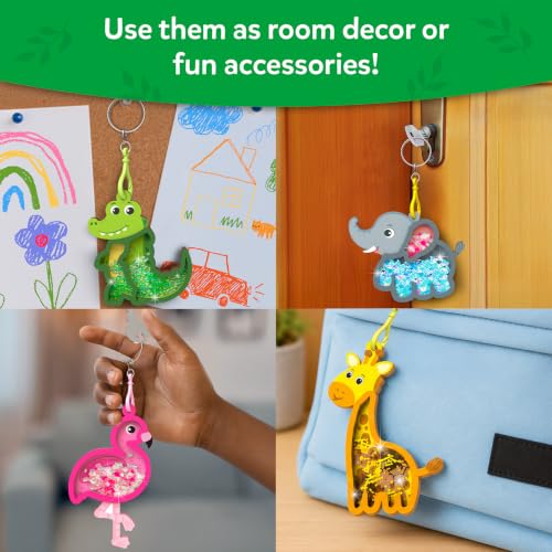 Image of Skillmatics Shake-its - Glitter Craft Kit for Kids, DIY Animal Arts & Crafts with Keychains, Mess-Free Activity, Travel Toy, Birthday Gift for Girls & Boys Ages 4, 5, 6, 7, 8, 9
