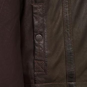 Heren echt lederen jas bruin tan biker motorfiets vintage zachte echte lamsleer, bruin, XL