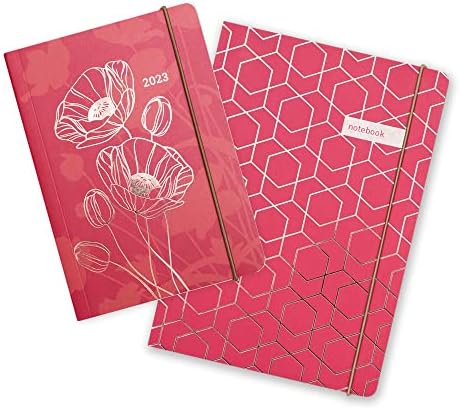 Matilda Myres 2023 Diary - A6 Page a Day - Jan to Dec 2023 - Rose Gold Poppy - Red