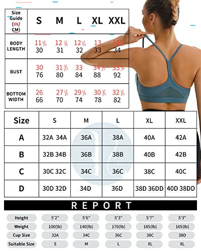 Image of RUNNING GIRL Y-Back Sports Bras for Women, Medium Impact Wirefree Padded Bra Workout Crop Top Longline Sports Bra Push up, Black