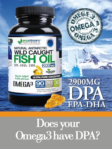 Image of Wild Caught Omega 3 Fish Oil DPA-EPA-DHA Supplement 2,900 Milligrams - Now with Even More DPA-EPA-DHA (Pack of 2)