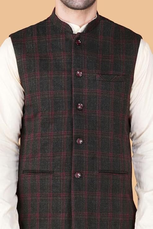 Image of DEIFIC Men's Export-Quality Indian Traditional Nehru Jacket /Waistcoat