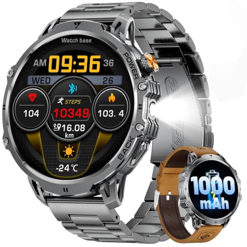 Image of LIGE Military Smart Watches for Men(2 Bands), 1000mAh /1.85 inch HD Large Screen