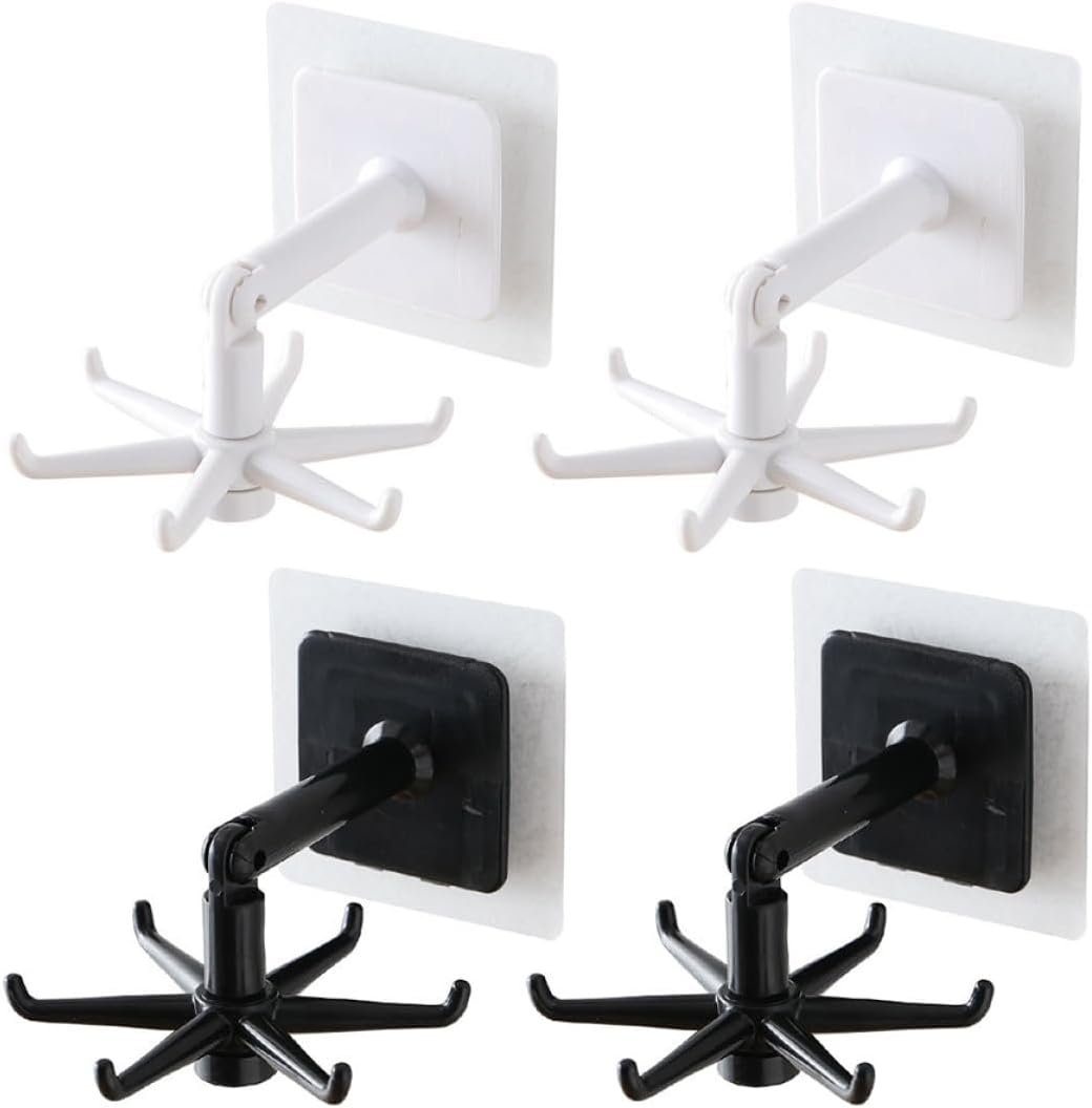 Lurrose 4 Pack Rotating Sticky Wall Hangers for Kitchen Utensils
