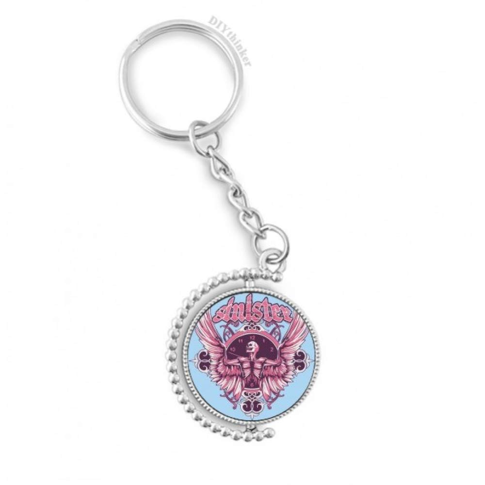 Horloge crâne graffiti porte-clés rotatif multicolore DIYthinker - 4