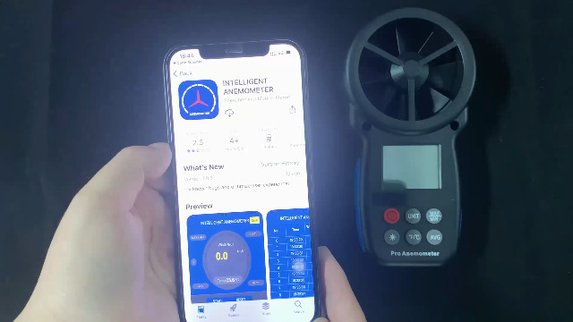 Image of Bluetooth Digital Anemometer, Kethvoz Handheld Wind Speed Meter with Data Logger Measure Air Flow Velocity 0.3~30m /s for Drone Hunting Shooting HVAC Dust Collector