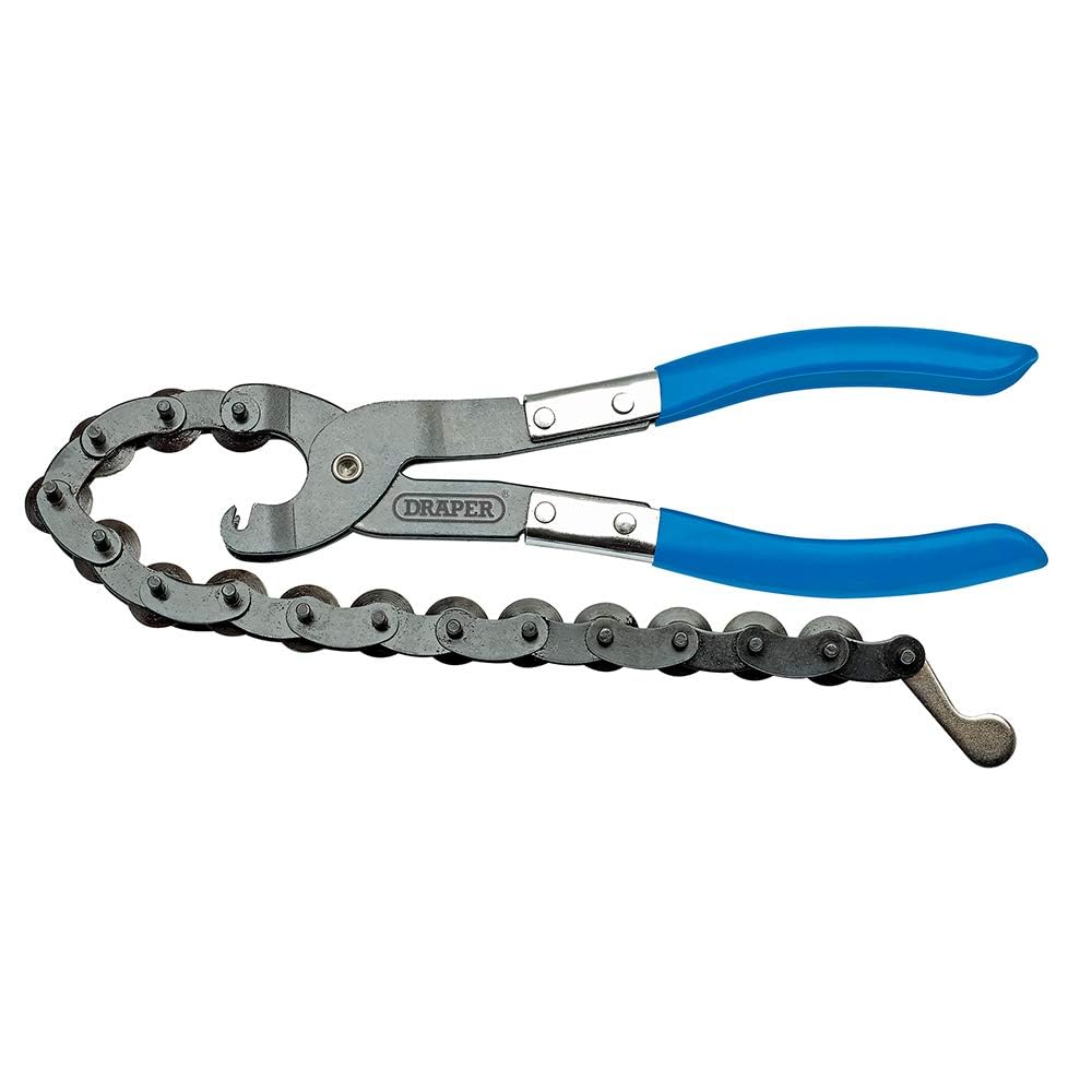 Draper230mm Exhaust Pipe Cutting Pliers | 19mm 15 Steel Cutting Discs | 355mm Chain | 83mm Diameter Cutting Capacity | 99495