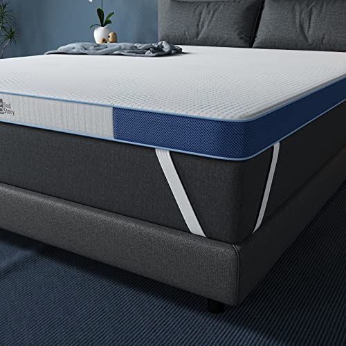 Bedstory 3 Inch Memory Foam Mattress Topper Firm Queen, Breathable Gel-Infused Washable Mattress Pad Topper With Ventilated Design, Double-Sides Usable Enhanced Cooling Pad #TOP7