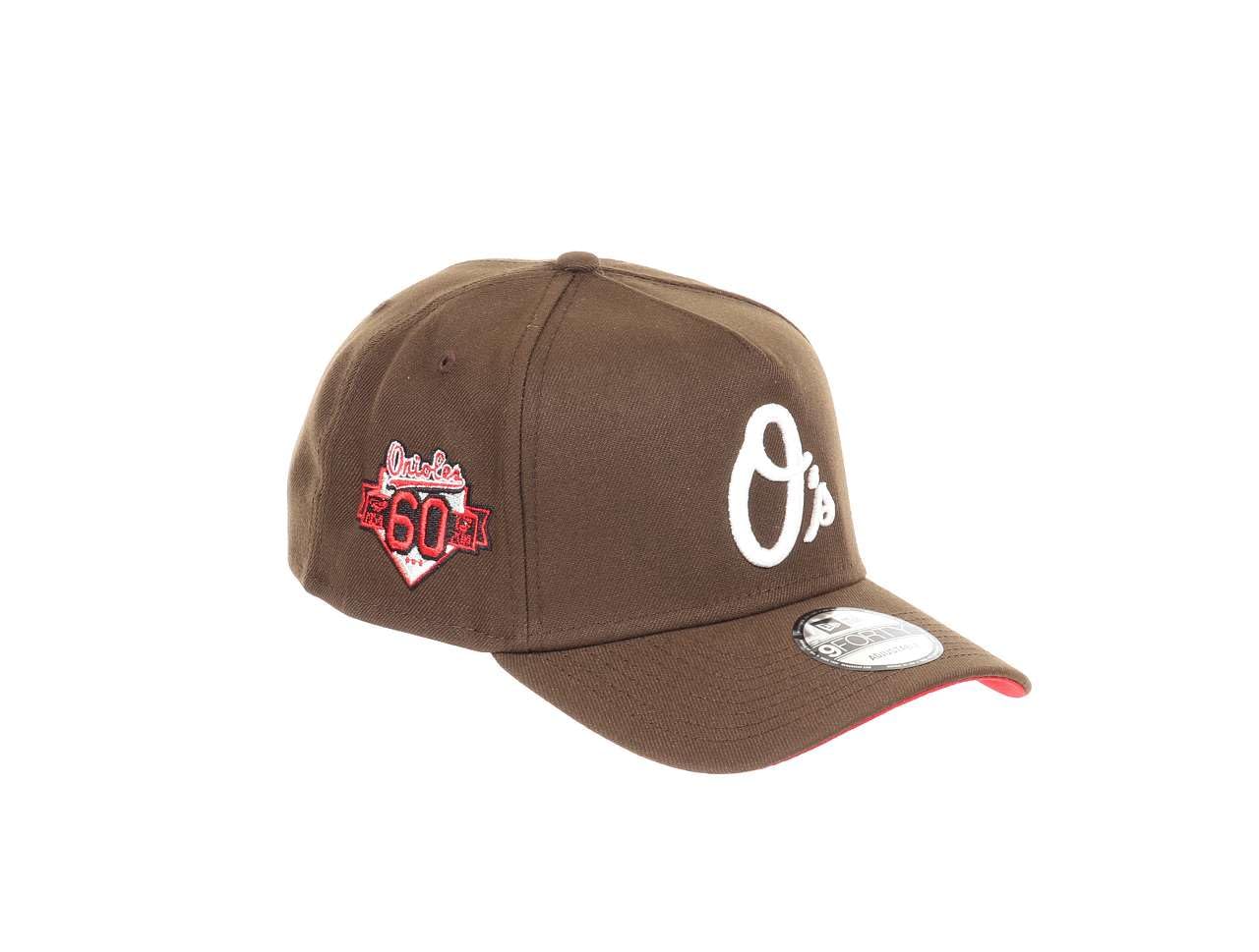 New Era Unisex Baltimore Orioles #31310 Baltimore Orioles Mlb 60Th Anniversary Sidepatch Walnut 9Forty A-Frame Snapback Cap