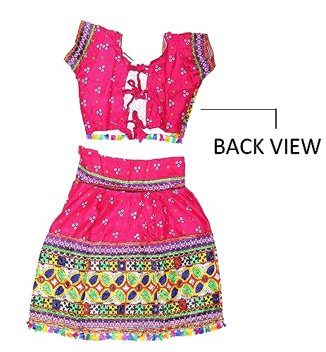 Image of CHACKO Radha Dress For Girls Lehenga-Choli with Dupatta Mala Kundal Basuri Set