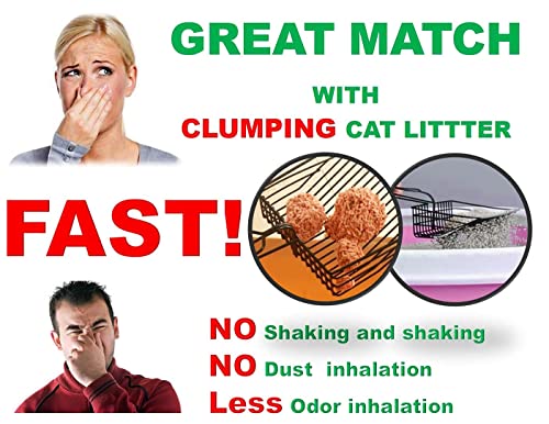 Qualiall Metal Cat Litter Scoop, Fast Kitty Box Pooper Scooper With Holder, Deep Large Shovel, Upgraded With Flat Head And A Comfy Thumb Hole In Long Handle #TOP6