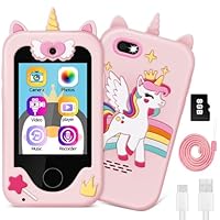 Kids Phone for Girls Age 3 4 5 6 7, Kids Mobile Phones with Touchscreen, Dual Camera, Music Player, 31 Games, Educational Learning Toys Gifts for 3 4 5 6+ Year Old Girl Toddler Birthday Christmas