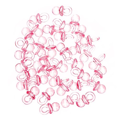 ERINGOGO 100pcs Mini Pacifiers Baby Shower Favor Baby Shower Party Decoration Miniature Baby Pacifiers Baby Pacifiers Model DIY Baby Pacifiers Baby Party Supplies Pacifier Ornament, Pink
