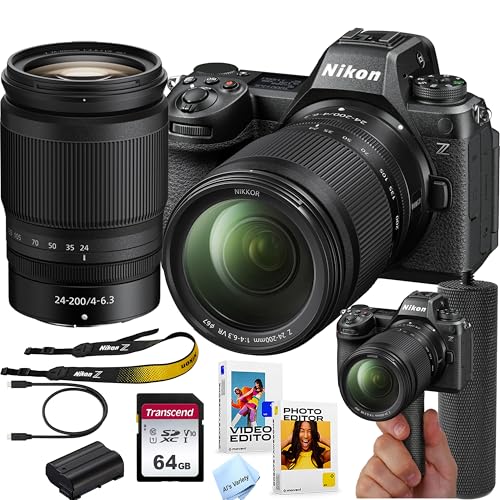 Nikon Z6 III Mirrorless Digital Camera, Z DX 24-200mm f/4-6.3 Lens | 24.5 MP | 4K UHD | EXPEED 7 Processor+ 64GB Memory + Stabilizing Grip + Software Pack +More (Renewed)
