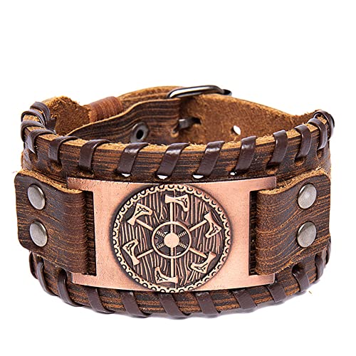 Manchette en cuir viking ajustable pour homme le cadeau idéal style punk médiéval