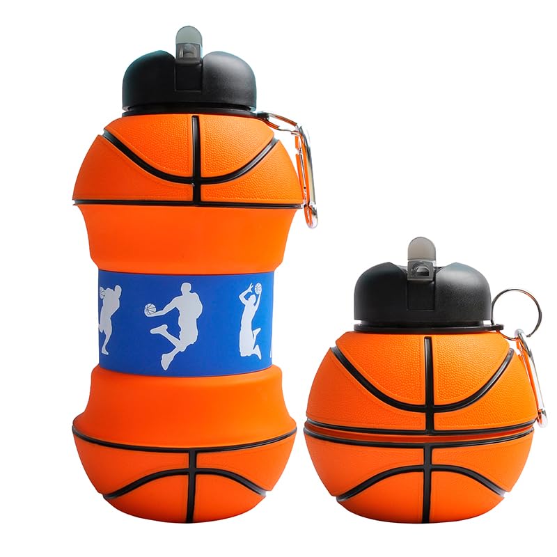Wolobox Sports Silicone Water Bottle, Collapsible Water Bottle for Children Girls and Adults, Compact, BPA-Free, Durable