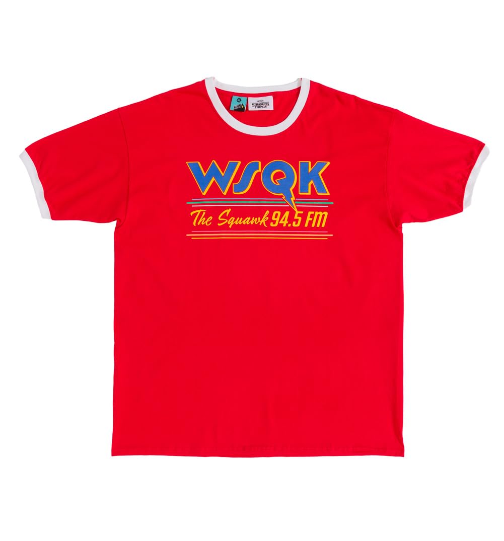 TruffleShuffle Stranger Things WSQK Logo Red Ringer T Shirt