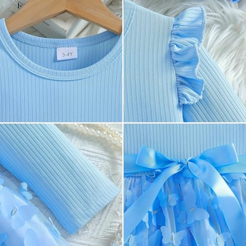 Image of Toddler Little Girls Casual Dresses Short Sleeve Crew Neck Graphic Cartoon Dress for 2-8 Years
