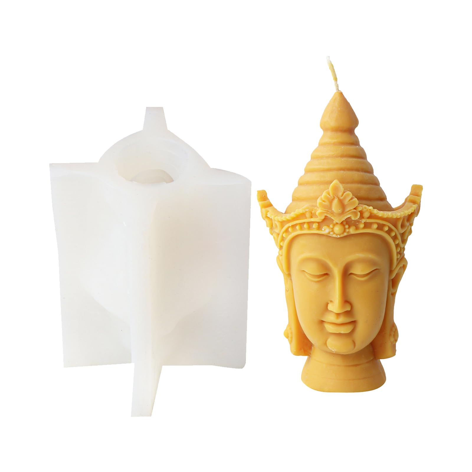 Moule à bougie en forme de tête de bouddha, facile à nettoyer, en Silicone, pour la fabrication de bougies, de savon et de décoration de gâteaux, moule artisanal fait à la main