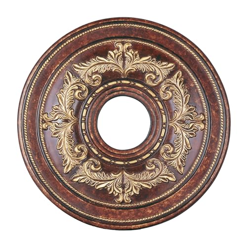 Rosace décorative en bronze et feuille d'or Livex Lighting 8205-63 médaillon de plafond classique