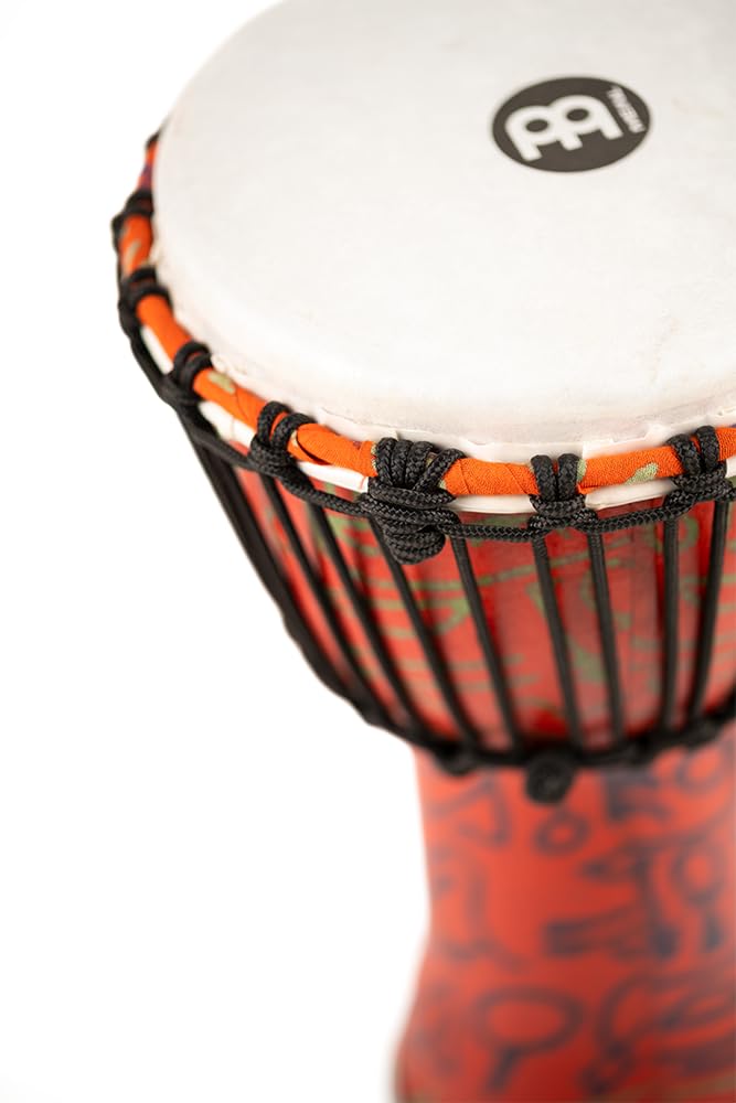 Meinl Percussion 8" Rope Tuned Travel Series Djembes, Synthetic Head (Patented), Pharao's Script