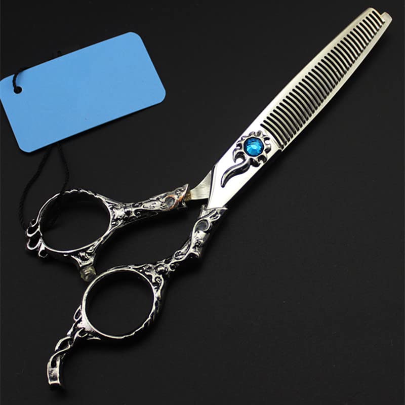 Haarschneideschere, 6 Zoll, Professionelle Haarschere Aus Japan 440C Mit Sonnenblumen-Motiv, Für Den Friseursalon, Gebogene Effilierschere, Friseurschere