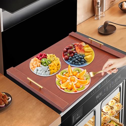 Cubierta de Estufa, Tabla Cubierta para Estufa de Gas, Tabla para Estufa con Mango, Bandeja de Madera, Bandeja de Ático, Bandeja para Servir, Tabla de Cortar para Cubrir Fregadero de Cocina, Cubiertas para Cocina (Marrón) miniatura 6