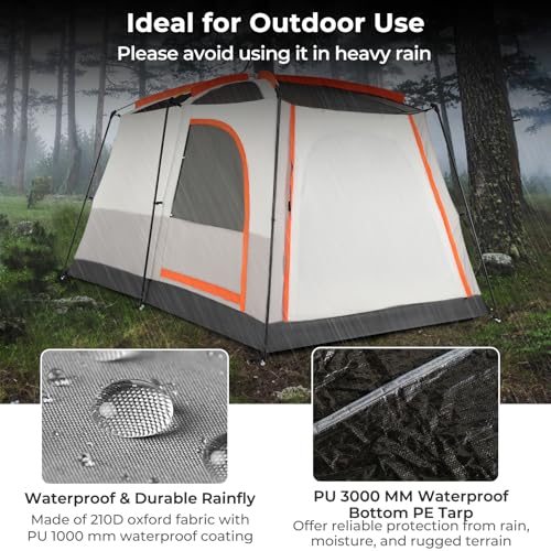 Carpa de camping para 4-6 personas con toldo impermeable miniatura 4