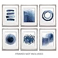 Wall Art Prints for Living Room Bedroom Kitchen | Abstract Blue Watercolor Paintings | 8"X10" | UNFRAMED | Digital Prints | Home Decor Accents | Home Decorations | Set of 6