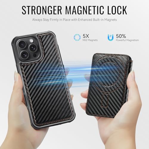 Usroom for iPhone 16 Pro Wallet Case Compatible with Magsafe, Carbon Black by Usroom - Used condition - Image 2