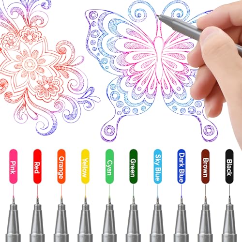 Niutop 663306 Cute Colored Pens, 10-Color Aesthetic Felt Drawing Pens Fine Tip Markers, Bible Accessories Journaling Marker Pen Set thumb #3
