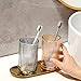 Gaolinci 2 Pcs Glass Tumbler Cup,Toothbrush Holder, Bathroom Cups, 13 oz