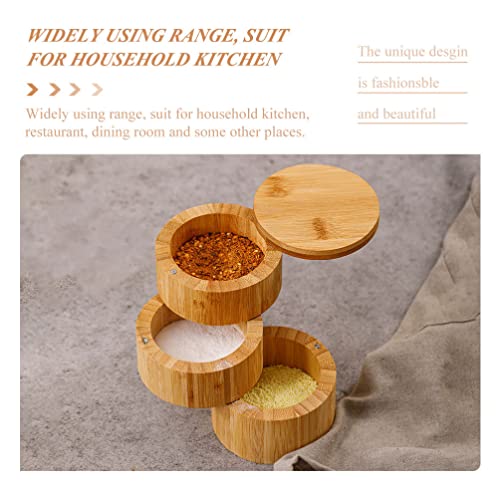 Caixa de Jarra de Tempero de Madeira Giratória: Bambu Condimento de Condimento de Condimento de Rota