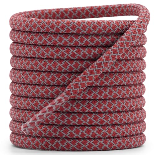 DELELE Round Reflective Shoe Laces: 71 Inch Big Red Shoestrings