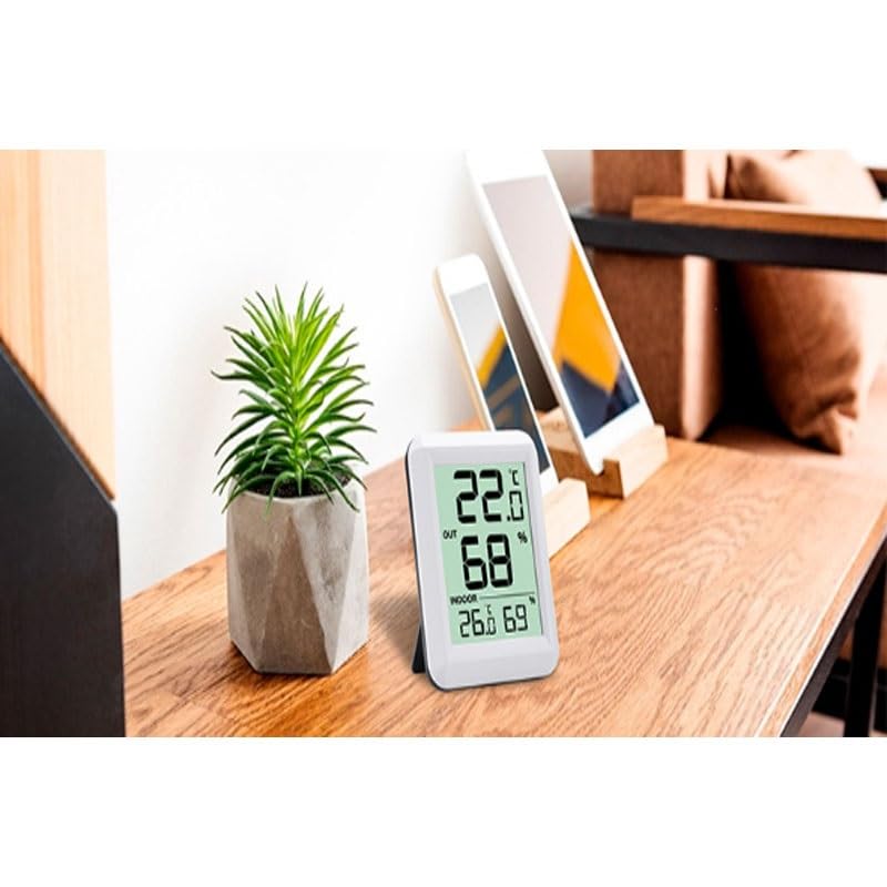 ABS Indoor Outdoor Thermometer Hygrometer Dry-Wet Digital Display Room Temperature Meter