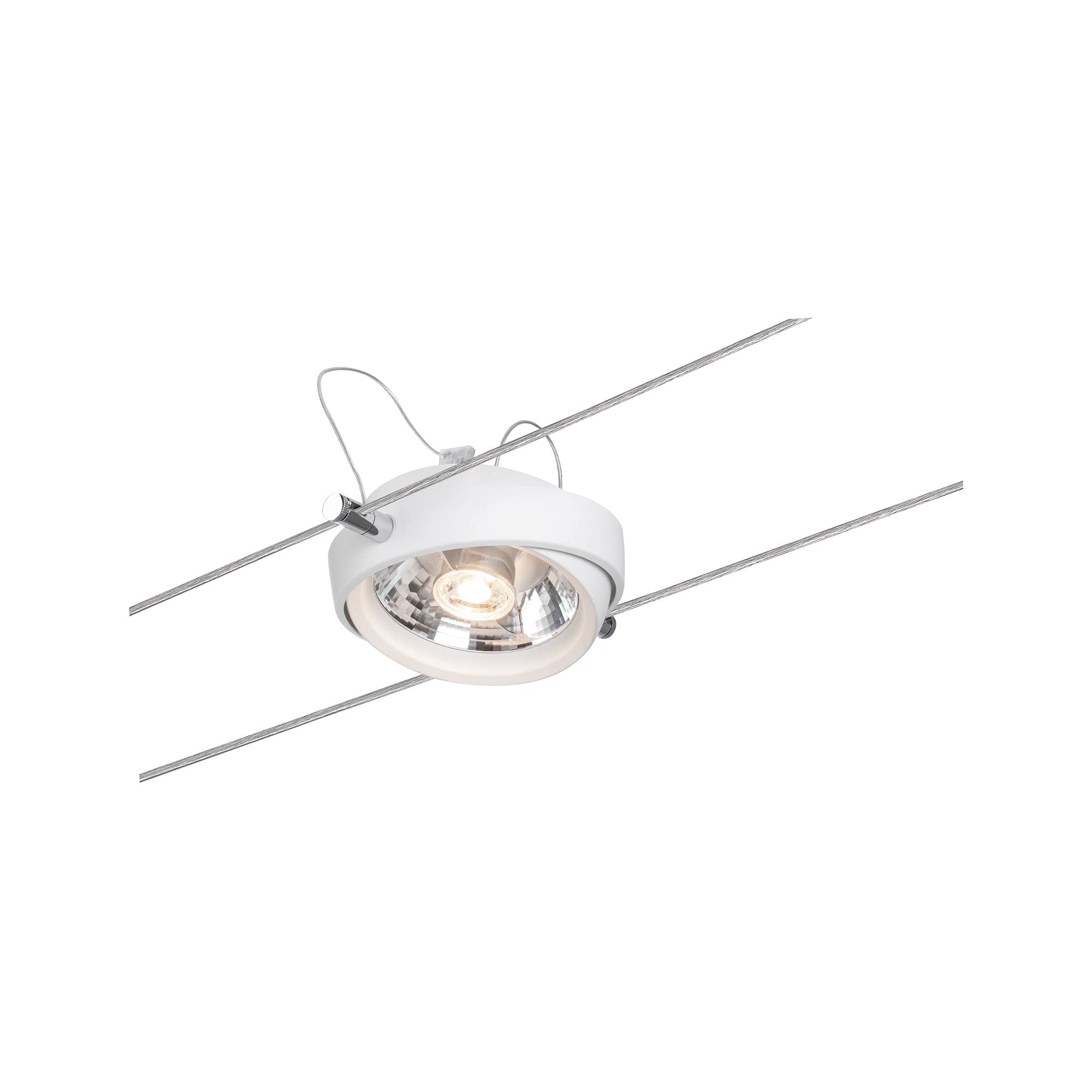 Paulmann 94200 System Linowy Powerline Ii Zestaw Lampa Przewodowa Spot Led 2700K Ciepły Biały 5X8W G53 Biały 230/12V Lampa Sufitowa Z Żarówkami,Biały,5 Spots, 40.0 Watts