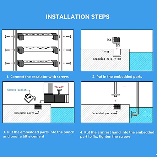 Escalera para piscina Katzowen con 2 peldaños antideslizantes miniatura 6