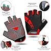 WESTWOOD FOX Gants de Cyclisme pour Hommes et Femmes, Demi-Doigts Unisexe avec Gel rembourré antidérapant, Paume Absorbant Les Chocs et Respirant, Gants d'été pour vélo MTB (Rouge, M) #1