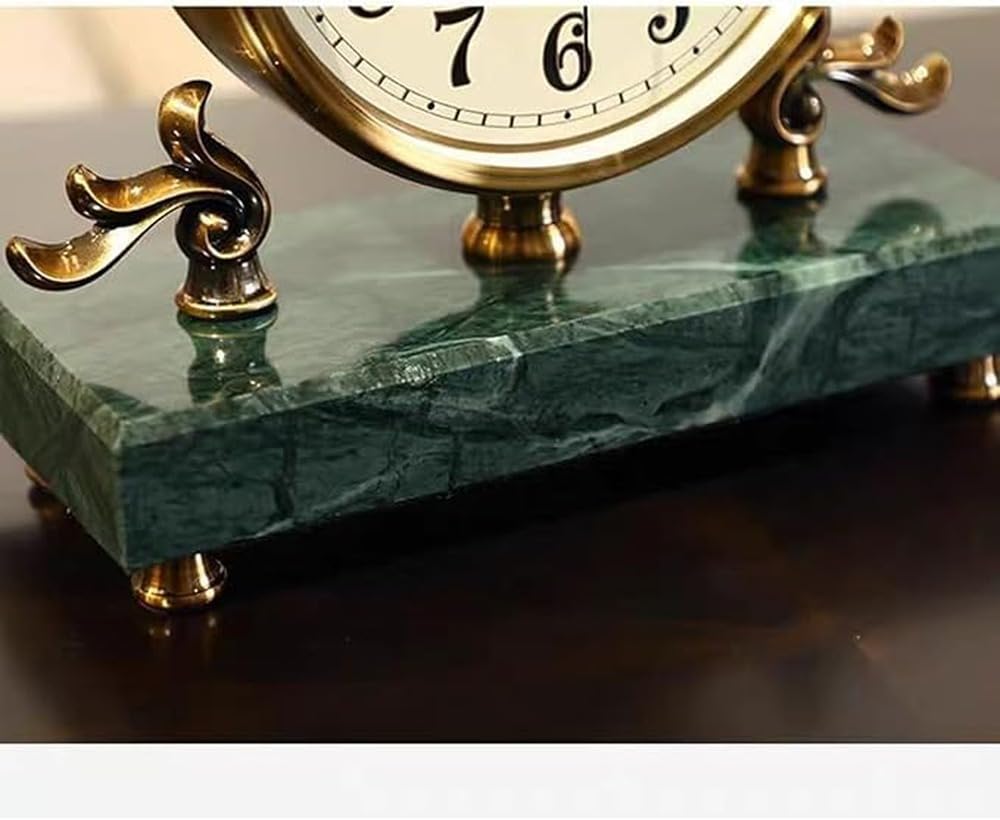 Elegante Marmoruhr, luxuriöse Vintage Schreibtischuhr, Exquisite