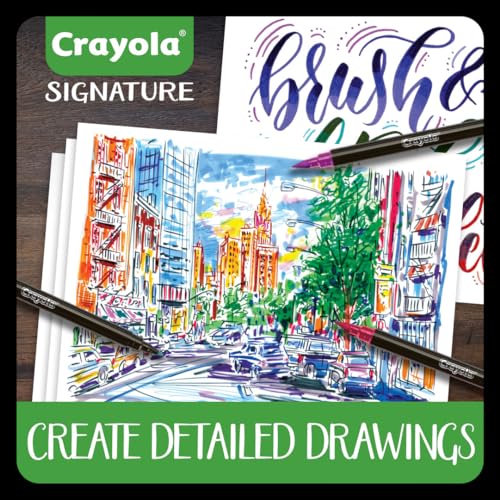 Image of Crayola Brush & Detail Dual Tip Marker Set, 16 Markers, 32 Colors, Adult Coloring Markers, Gifts for Teens & Adults