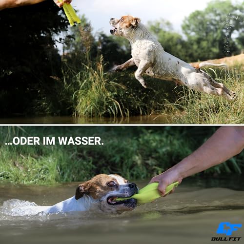 Bull Fit 2in1 Apportierdummy und Beisswurst für Hunde, Schwimmfähig - Robuster Dummy zum Hundetraining, Apportieren und Zerrspiele mit Hund - Wasserspielzeug aus hochwertigem Feuerwehrschlauch