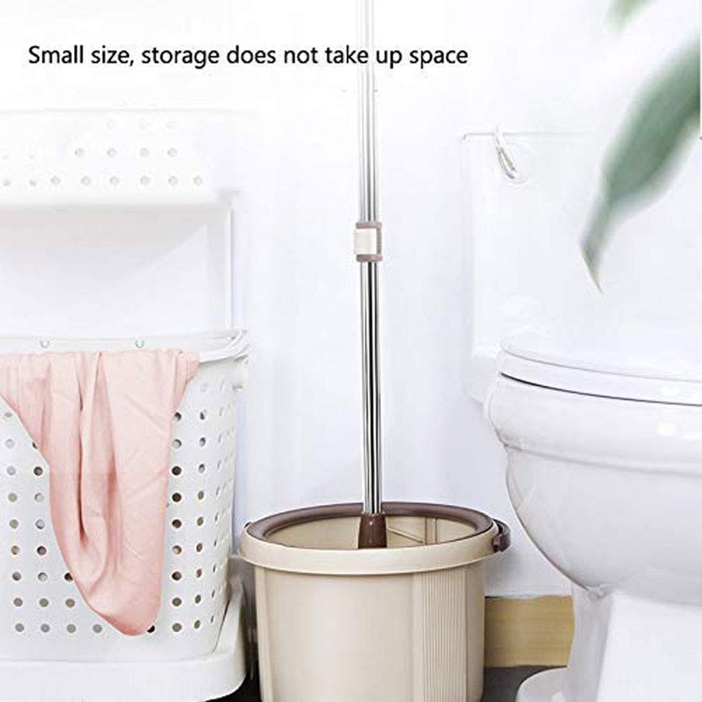 Fregona giratoria, fregona giratoria de 360 Grados con Mango extendido, Cesta de Drenaje de Acero Inoxidable, 2 recambios de Cabezal de Microfibra adicionales
