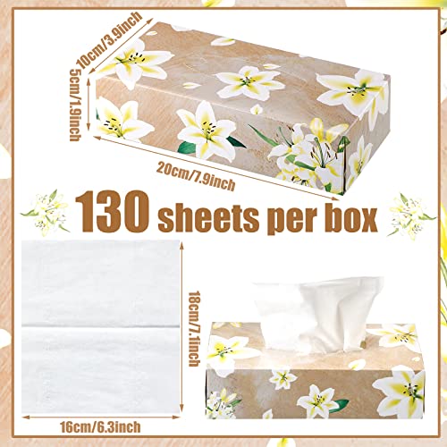 Image of Yinder 12 Packs Back to School Facial Tissue Boxes 1560 Sheets Soft Facial Tissue Bulk for Teacher Classroom School 2 Ply 130 Sheets Travel Tissues for Home Office Car Kitchen Wedding(Fresh Lily)