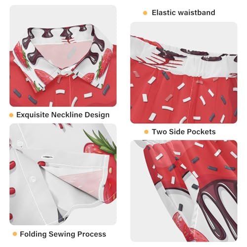 Image of Boccsty Red Strawberry Boy Summer Shorts Sets Hawaiian Toddler Boys T-Shirt & Pants 2 Pcs 3T-10T