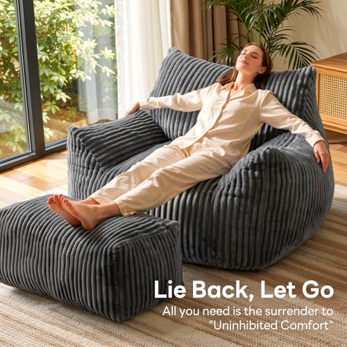 Image of Giant Bean Bag Chair, Oversized Bean Bag Couch for Adults