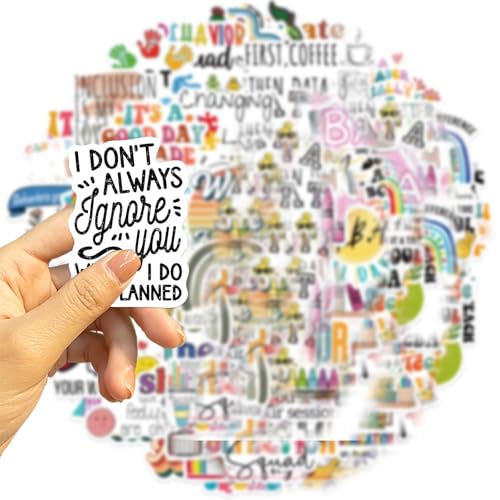 50Pcs ABA Stickers Applied Behaviour Analysis Cartoon Decal People Who Care About Children with Autism Sticker for Kids Teens Adults for Water Bottle Laptop Luggage (Black) - Image 5