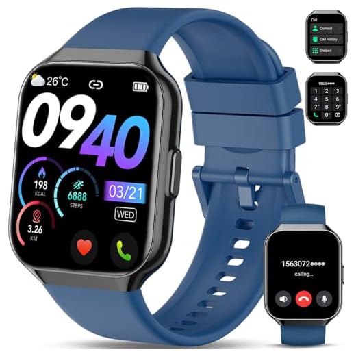 QCOQ Reloj Inteligente Hombre Mujer, Smartwatch 1,96" Bluetooth con 110+ Modos Deportivos, IP68 Impermeable, Pulsómetro, Monitor de Sueño, Podómetro, Pulsera de Actividad para iOS Android, Azul